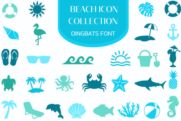 Beach Icon Collection: A Coastal Font for Creative Branding
