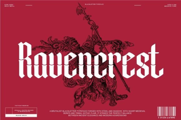 Ravencrest: A Bold Blackletter Font for Digital Branding